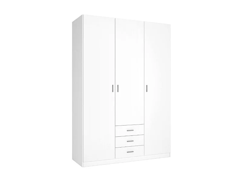Armario Roma 3 puertas + 3 cajones blanco mate 215,5x148,9x52,6 cm