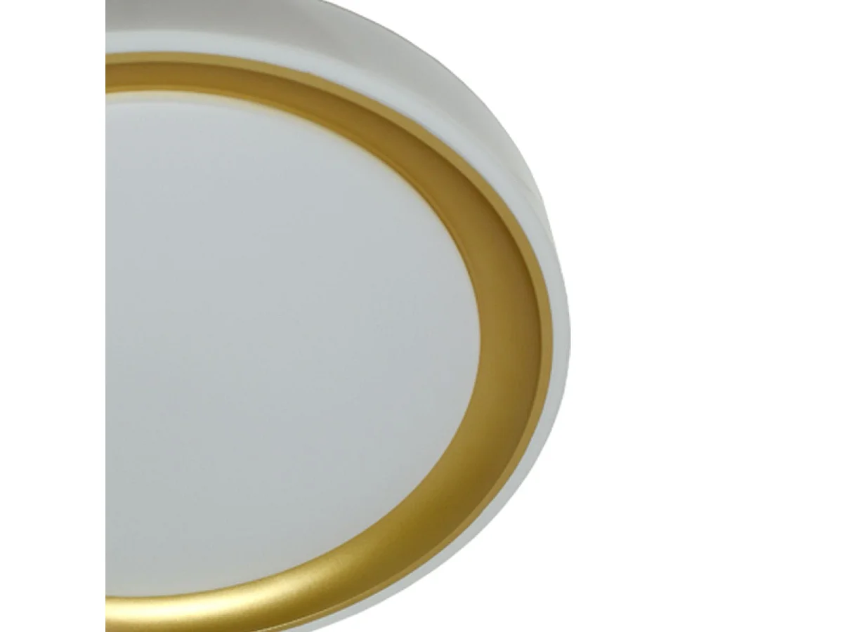 Plafón Kigali mini Bel Air 48W luz LED 4800 lm con mando regulador dorado Ø40 cm