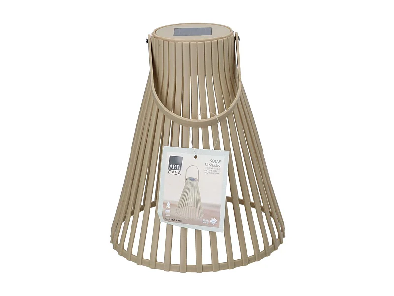 Lámpara solar 8 horas beige Ø20x33 cm