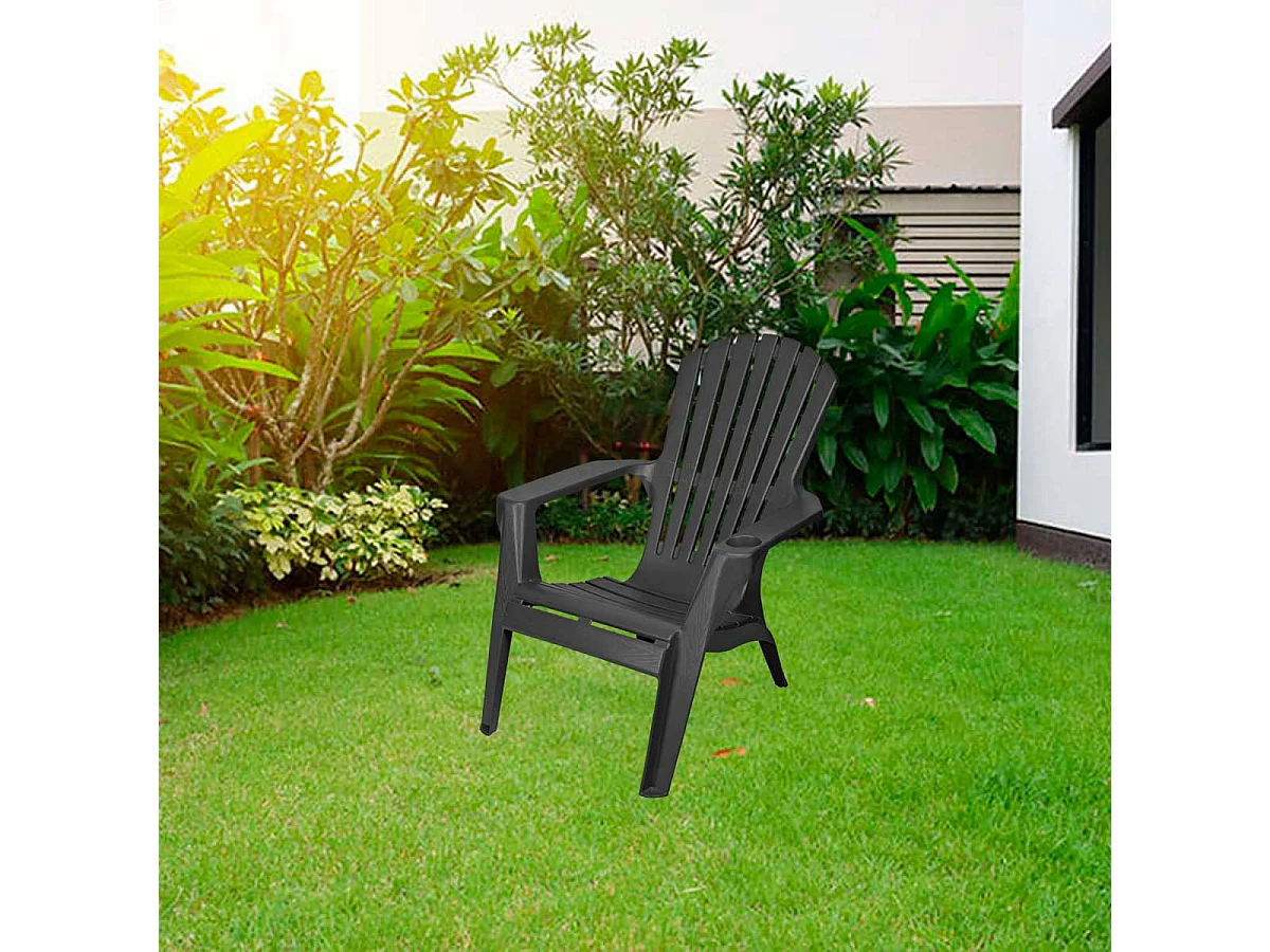 Silla de jardín Relax antracita 90x76x90 cm