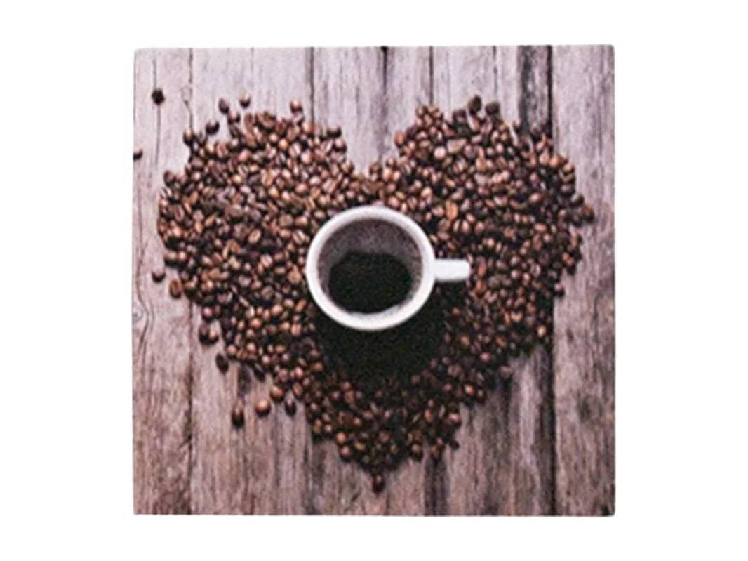 Print decorativo café taza y corazón 28x28x1,5 cm