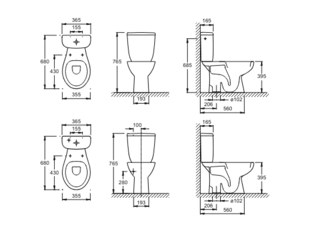 WC à poser sortie verticale JACOB DELAFON Brive 3 avec abattant