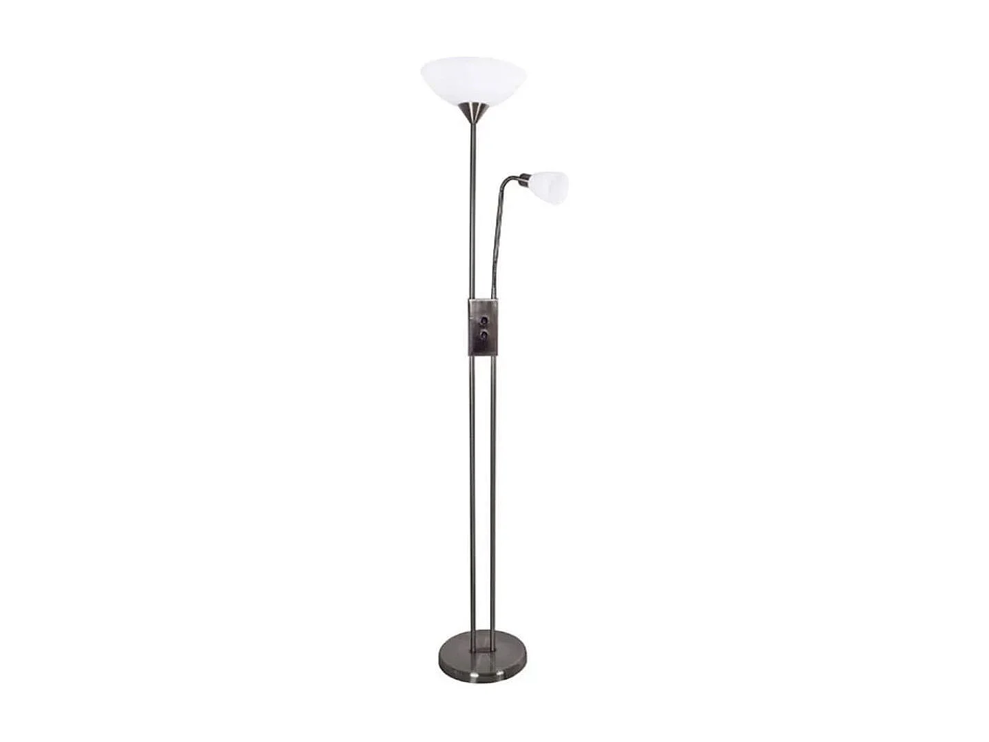 Lámpara de pie Milano Bel Air 40W con brazo orientable plata 178 cm