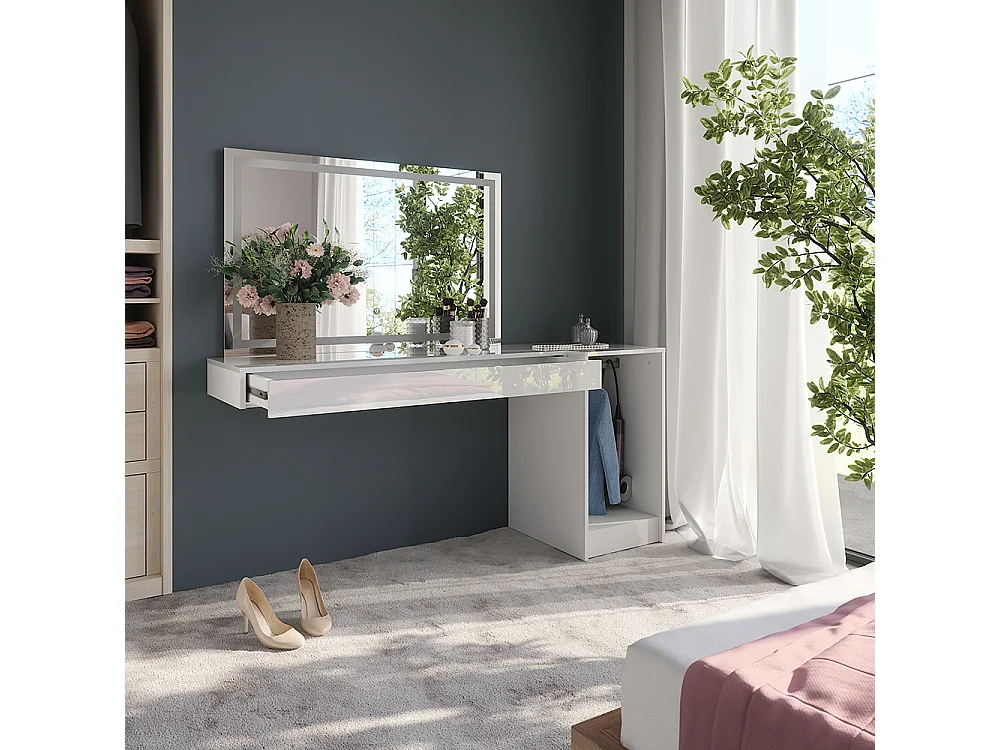 Schminktisch weiß 120x40.1x12 sherry