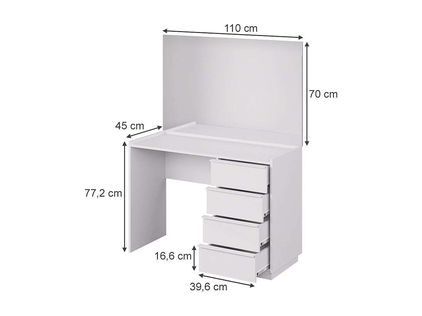 Schminktisch weiß 110x45x77.2 viktoria