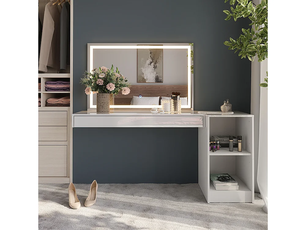 Schminktisch weiß 120x40.1x12 sherry