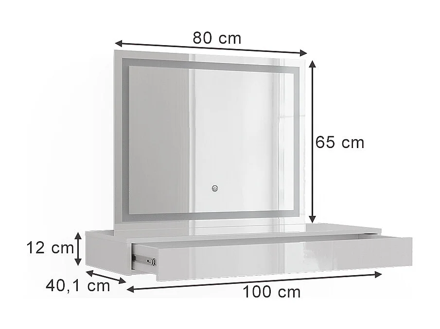 Schminktisch weiß 100x40.1x12 sherry