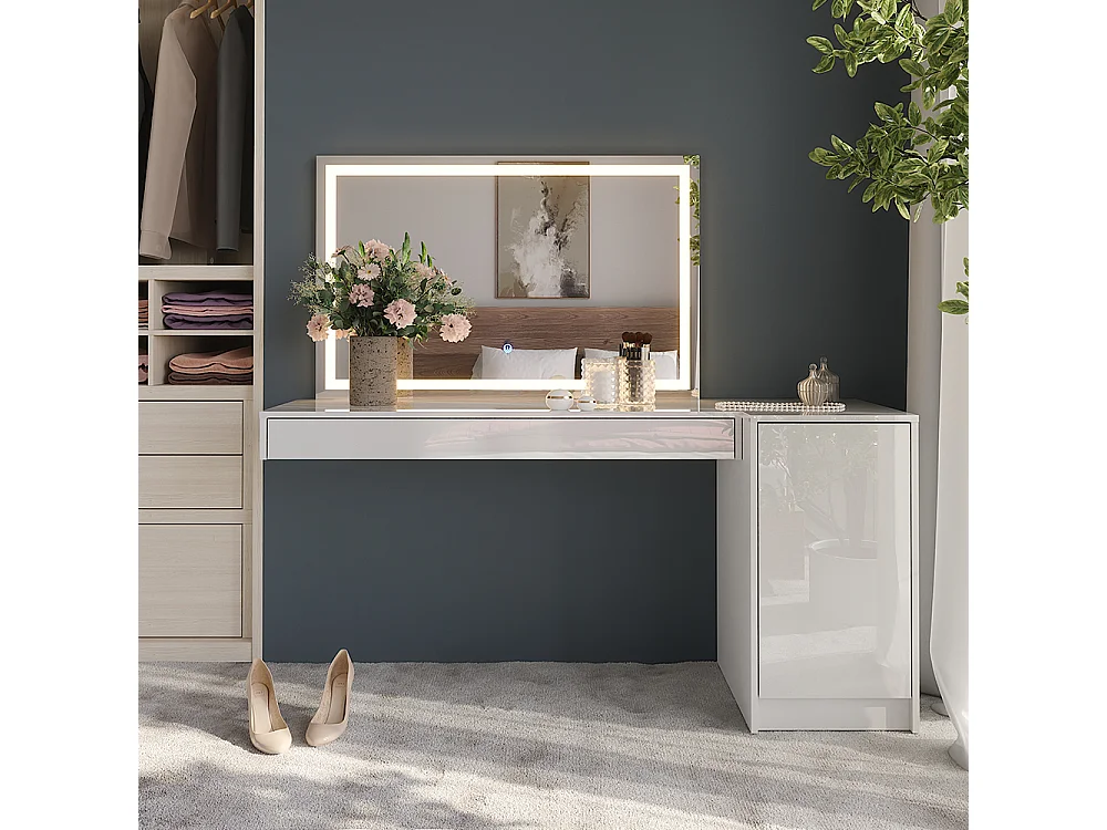 Schminktisch weiß 120x40.1x12 sherry