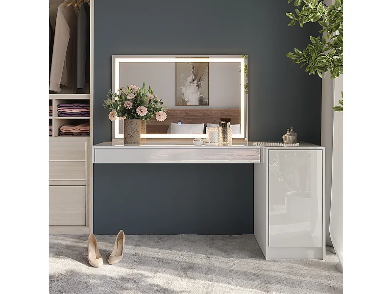 Schminktisch weiß 120x40.1x12 sherry