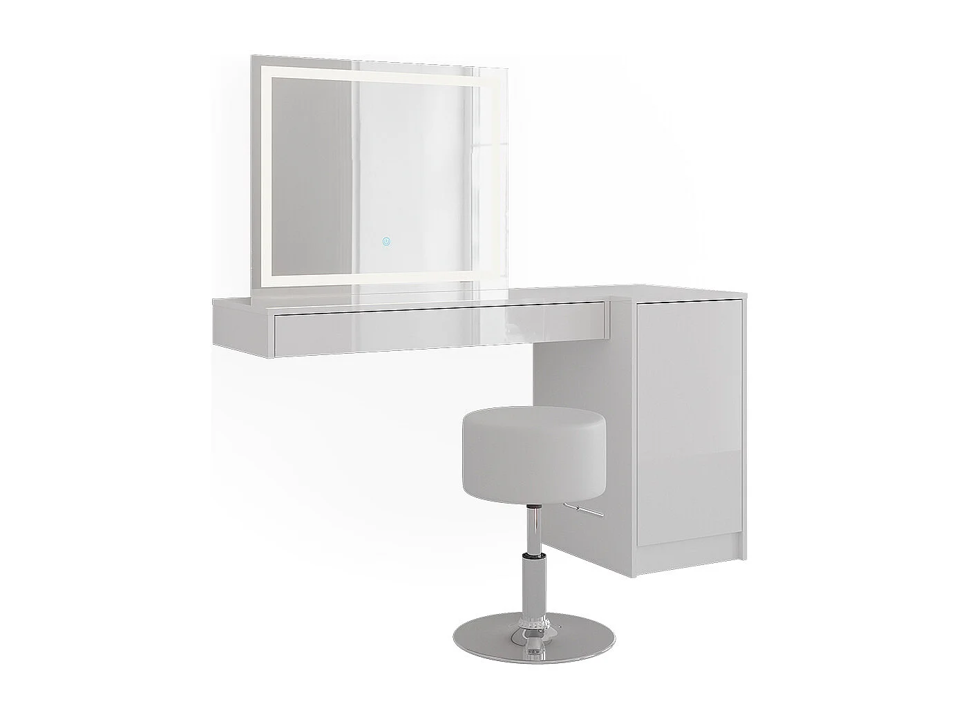 Kaptafel set met kruk wit 100x40.1x12 sherry