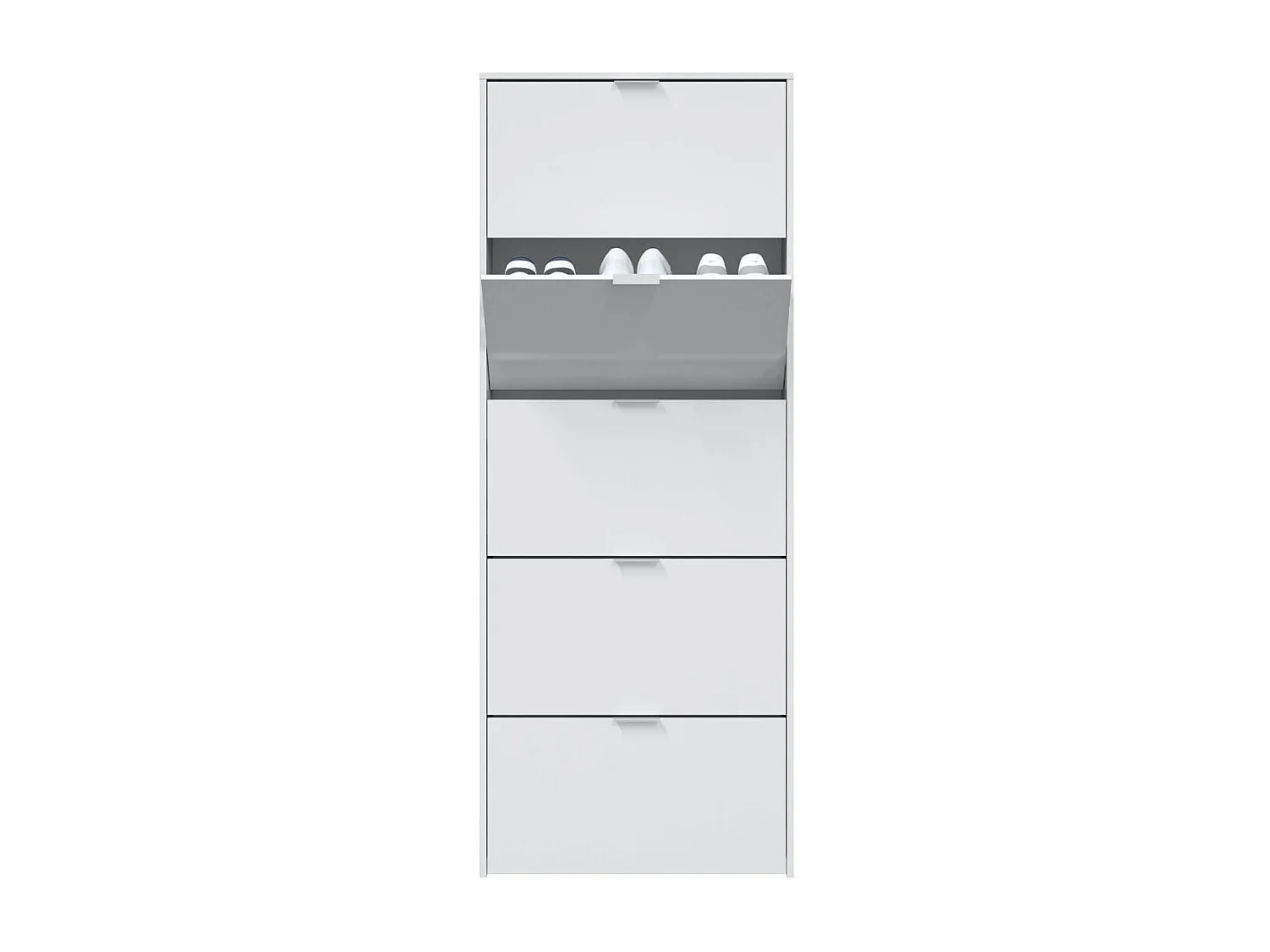 Zapatero alto Pasillo Blanco Brillo 5 Puertas 180x70x17 cm