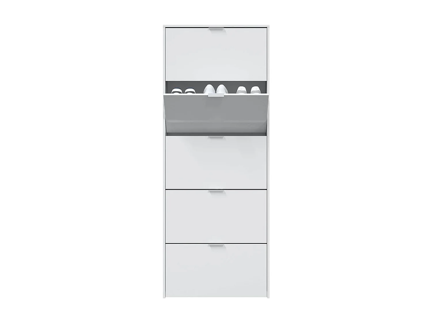 Zapatero alto Pasillo Blanco Brillo 5 Puertas 180x70x17 cm