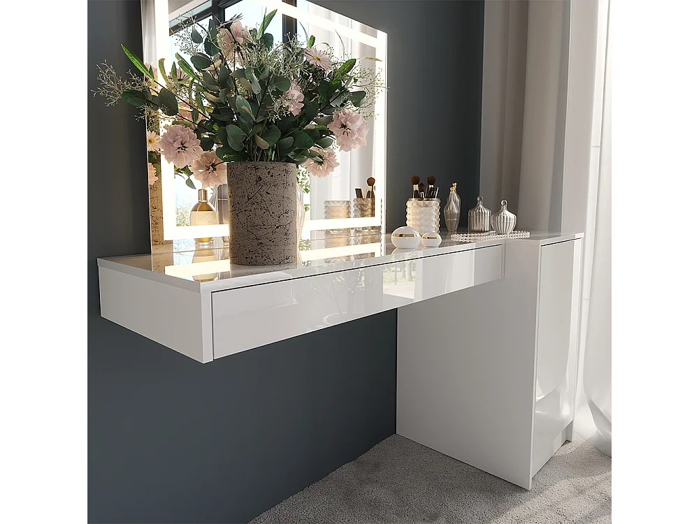 Kaptafel met licht wit 100x40.1x12 sherry