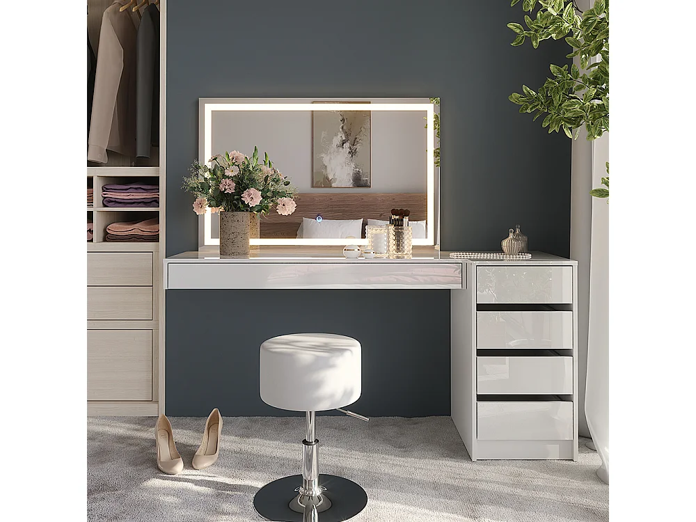 Sminkbord vit 120x40.1x12 sherry