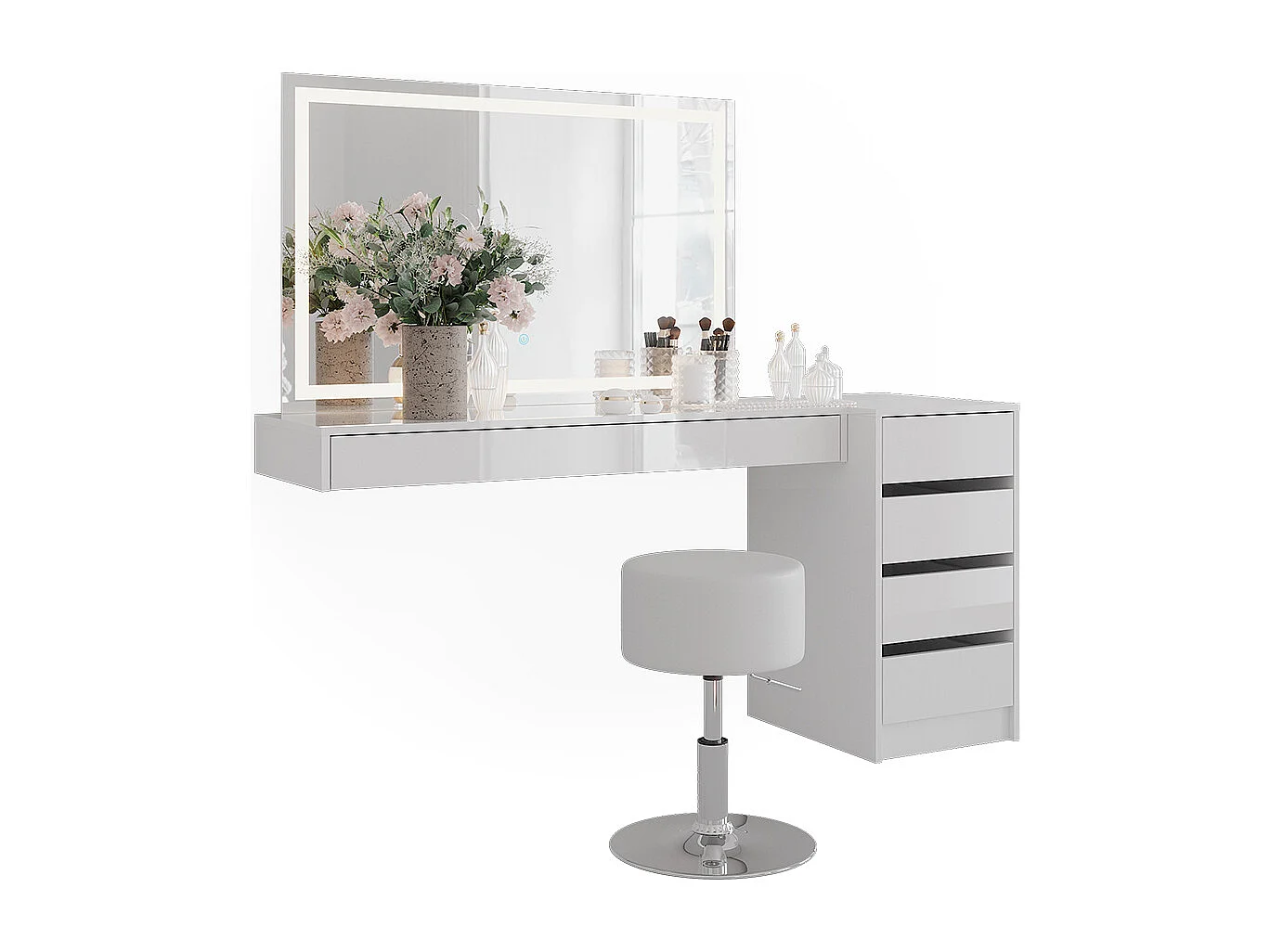 Sminkbord vit 120x40.1x12 sherry