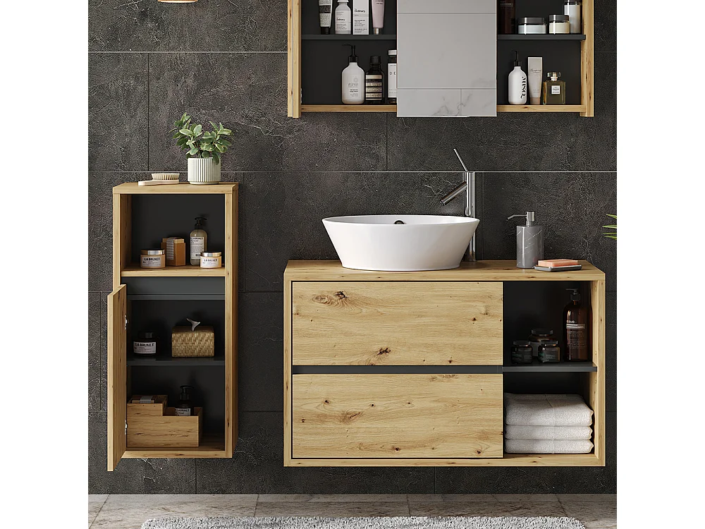 Meubles bain chêne artisan 60x45x100 viola