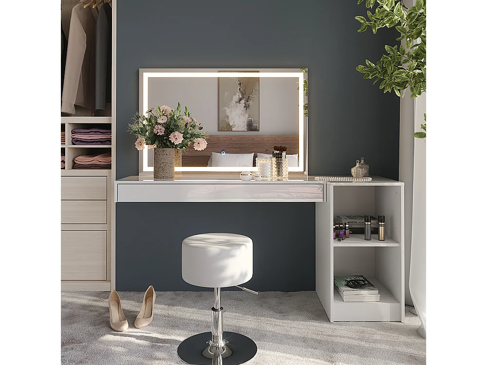 Sminkbord vit 120x40.1x12 sherry