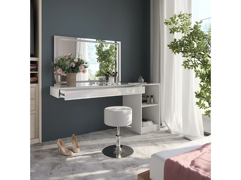 Sminkbord vit 120x40.1x12 sherry