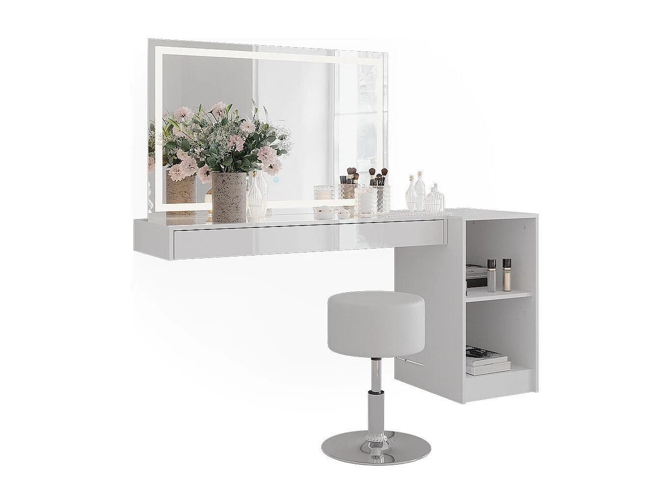 Sminkbord vit 120x40.1x12 sherry