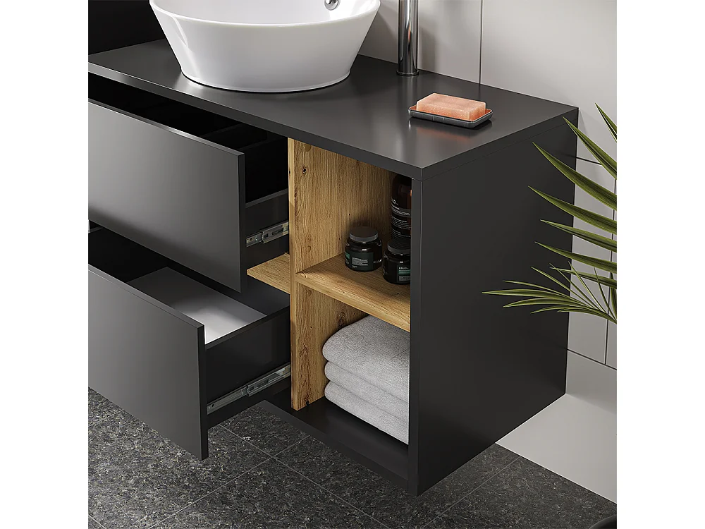 Meubles bain anthracite 60x45x100 viola