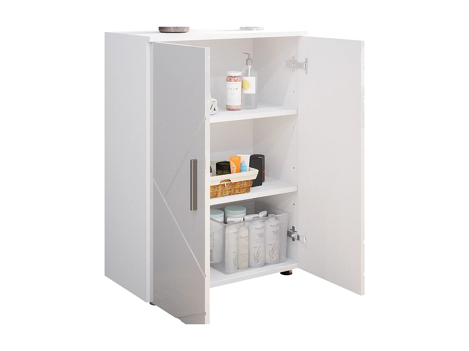 Meubles bain blanc haute brillance 60x30x81 irma