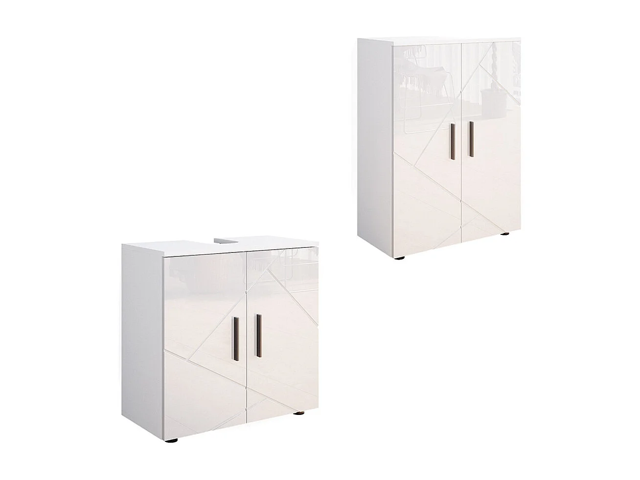 Badkamermeubelset wit hoogglans 60x30x81 irma