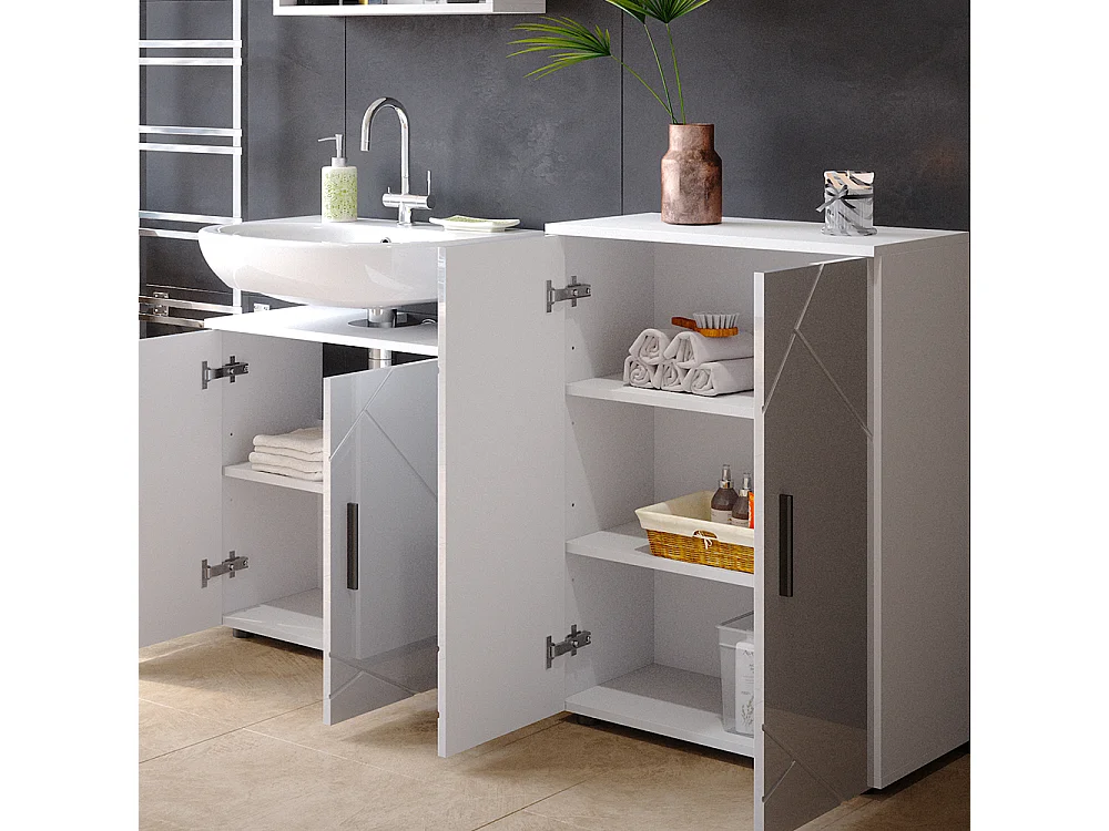 Badkamermeubelset wit hoogglans 60x30x81 irma