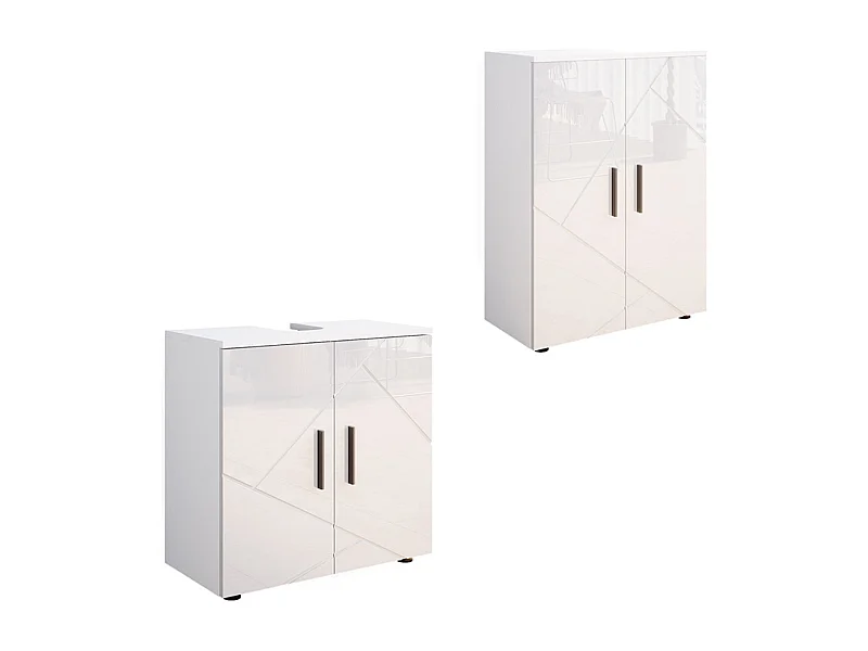 Badmöbel-Set weiß hochglanz 60x30x81 irma