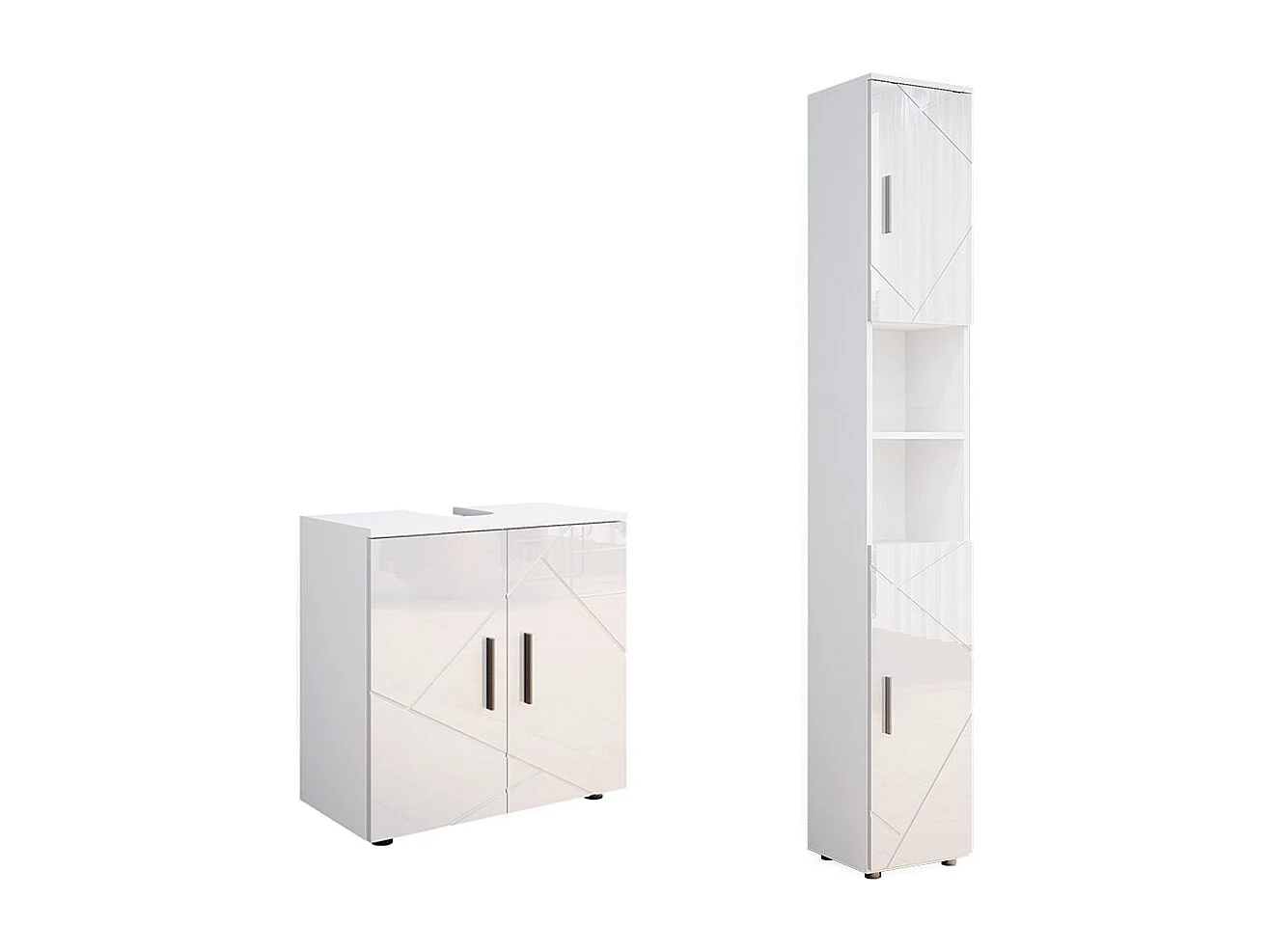 Meubles bain blanc haute brillance 30x30x192 irma