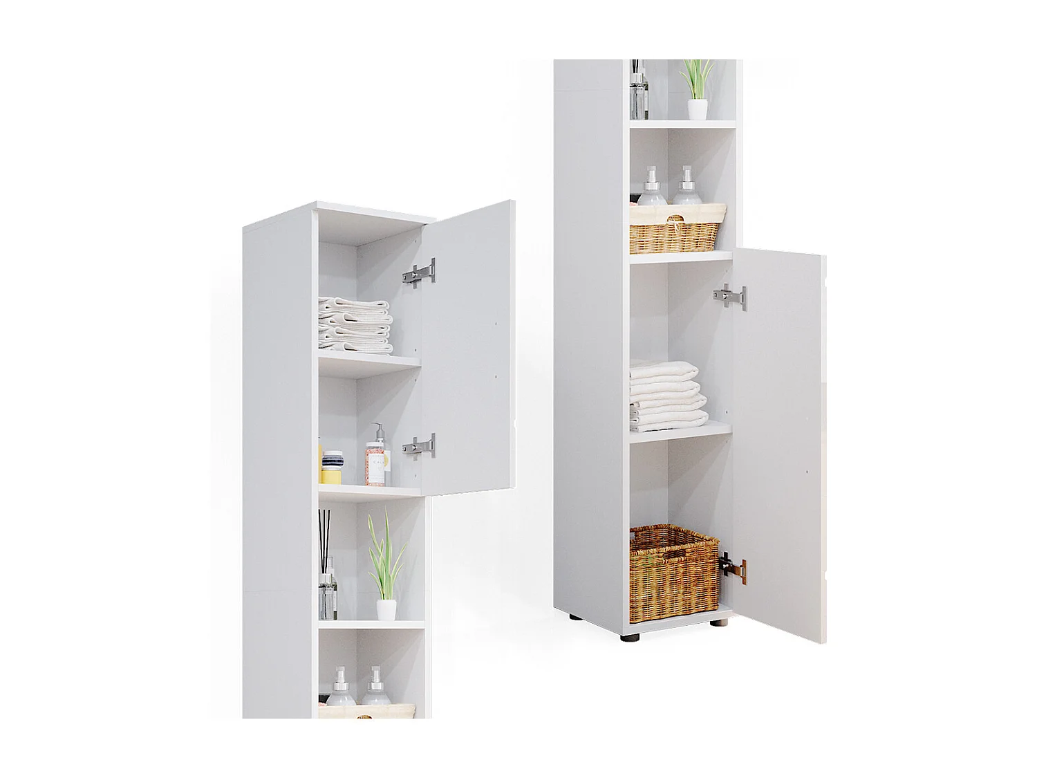 Meubles bain blanc haute brillance 30x30x192 irma