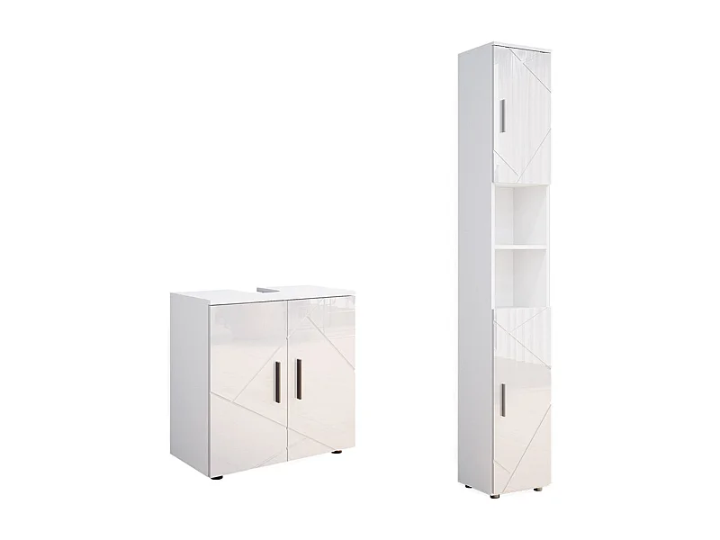 Badkamermeubelset wit hoogglans 30x30x192 irma