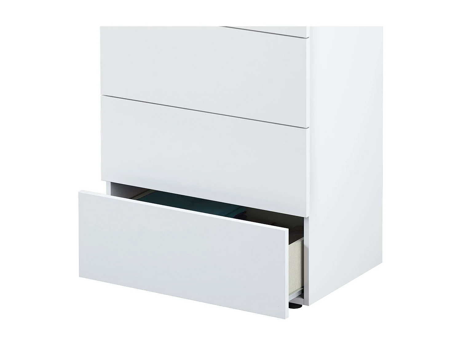 Cómoda blanca mate y cemento 61x40x118 cm