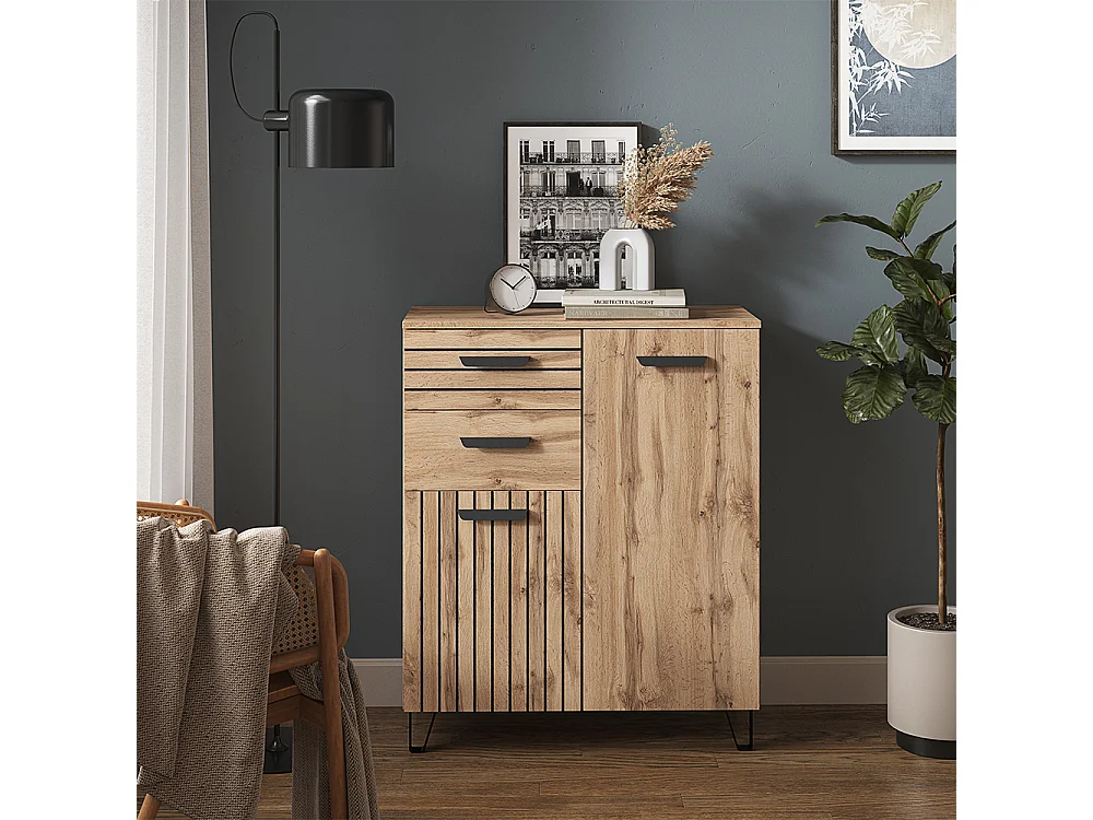 Commode avec tiroirs marron 38x80.1x100 amber