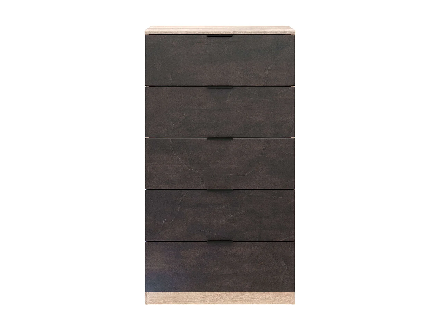 Cômoda com 5 gavetas, cômoda industrial em óxido de carvalho canadense, 110x60x40 cm