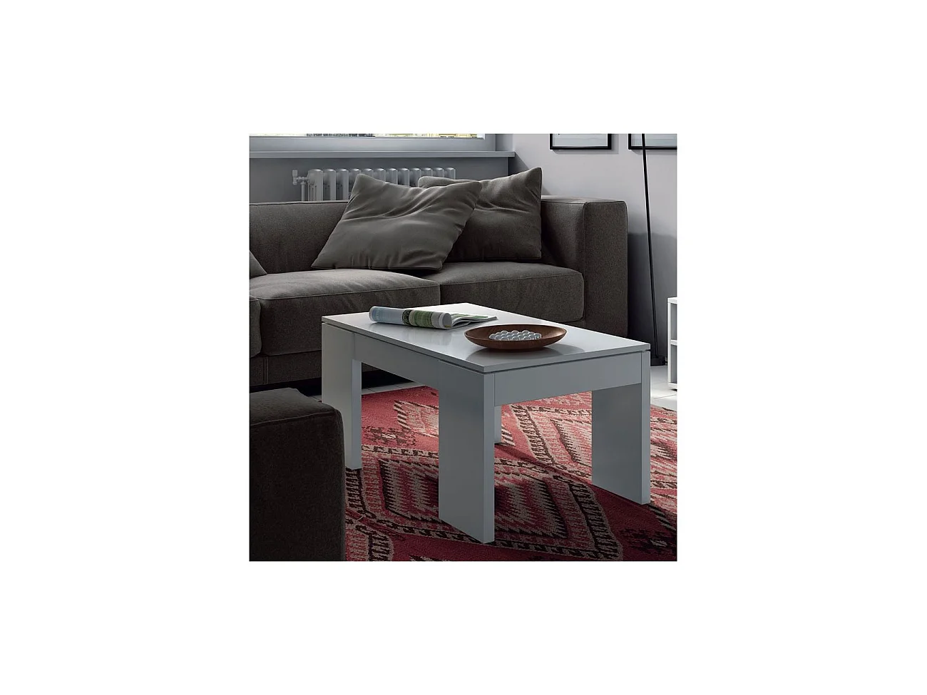 Mesa de centro elevable Kendra Blanco