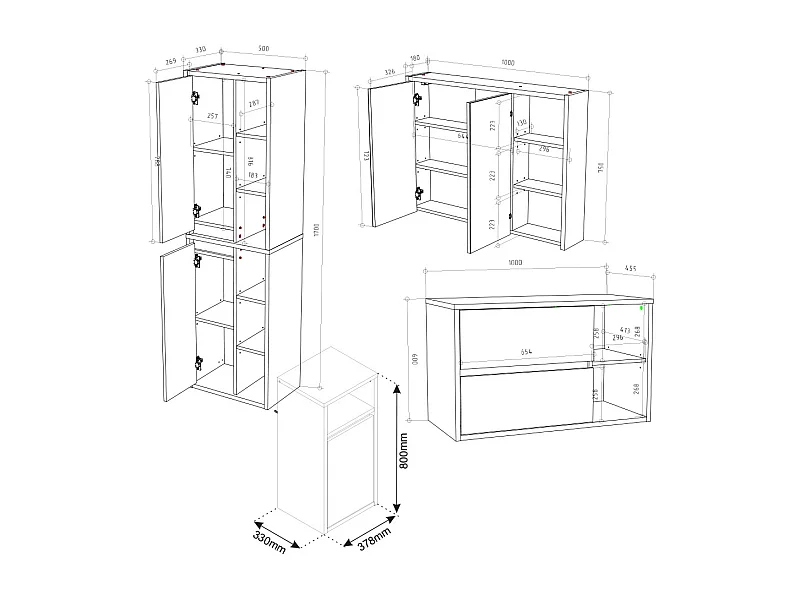 Meubles bain blanc 60x45x100 viola
