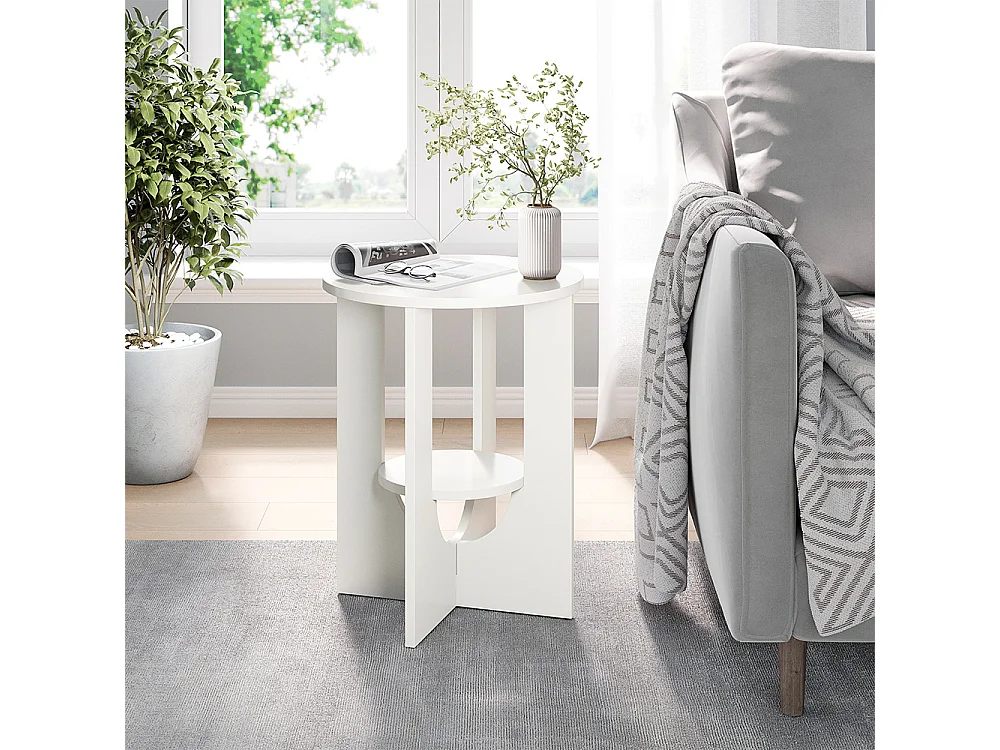 Mesa de centro branco 40x40x50.5 vareo