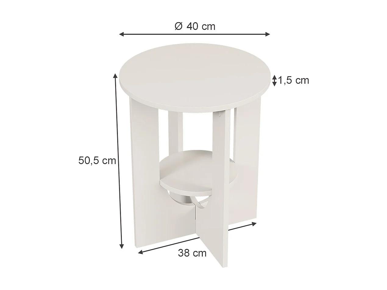 Table basse blanc 40x40x50.5 vareo