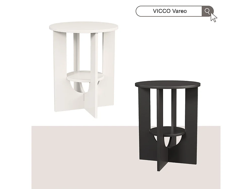 Table basse blanc 40x40x50.5 vareo