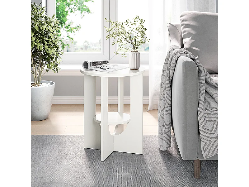 Mesa de centro branco 40x40x50.5 vareo