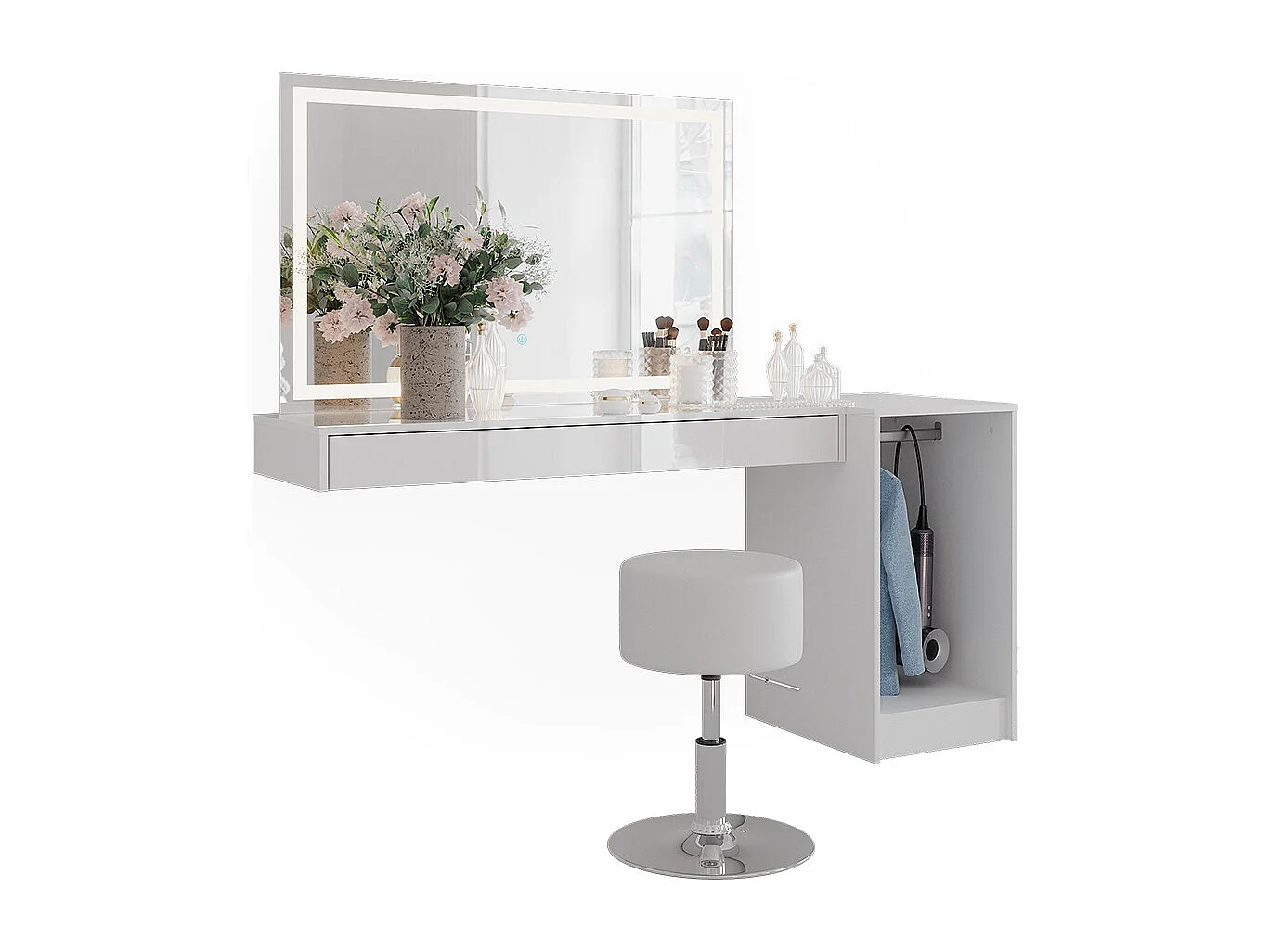 Schminktisch weiß 120x40.1x12 sherry