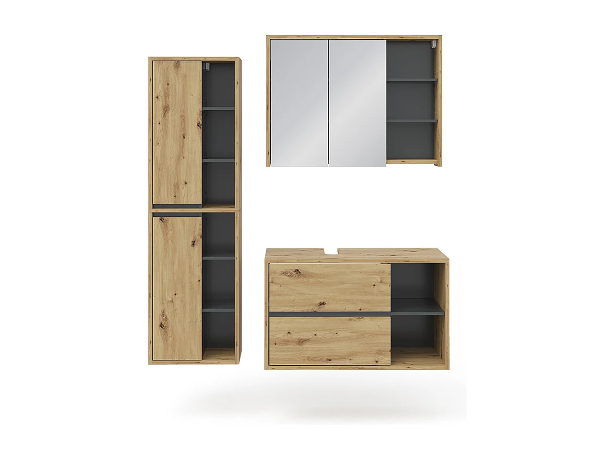 Meubles bain chêne artisan 60x45x100 viola