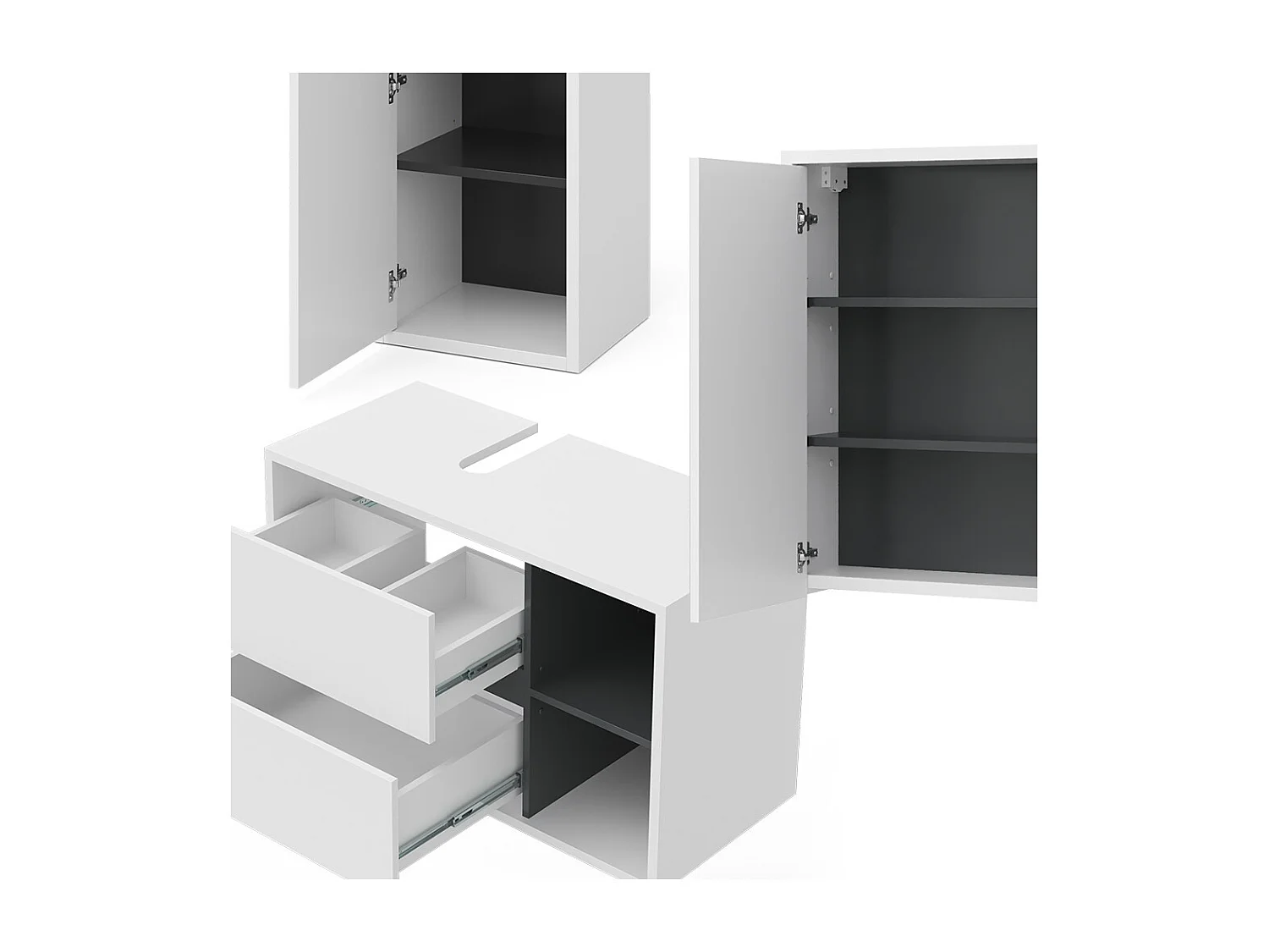 Meubles bain blanc 60x45x100 viola