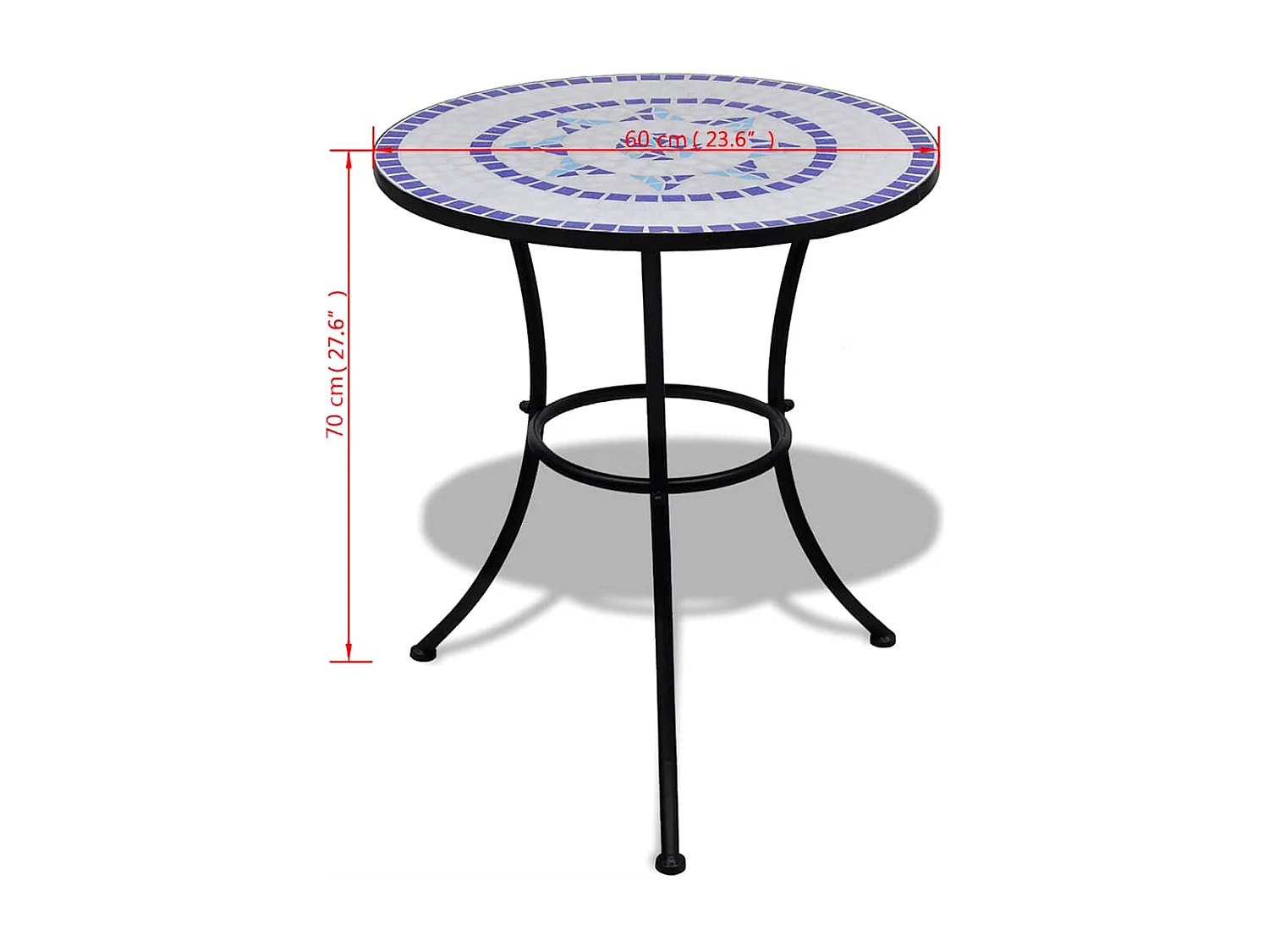 Ensemble de bistro 3 pcs Carreaux céramiques Bleu et blanc