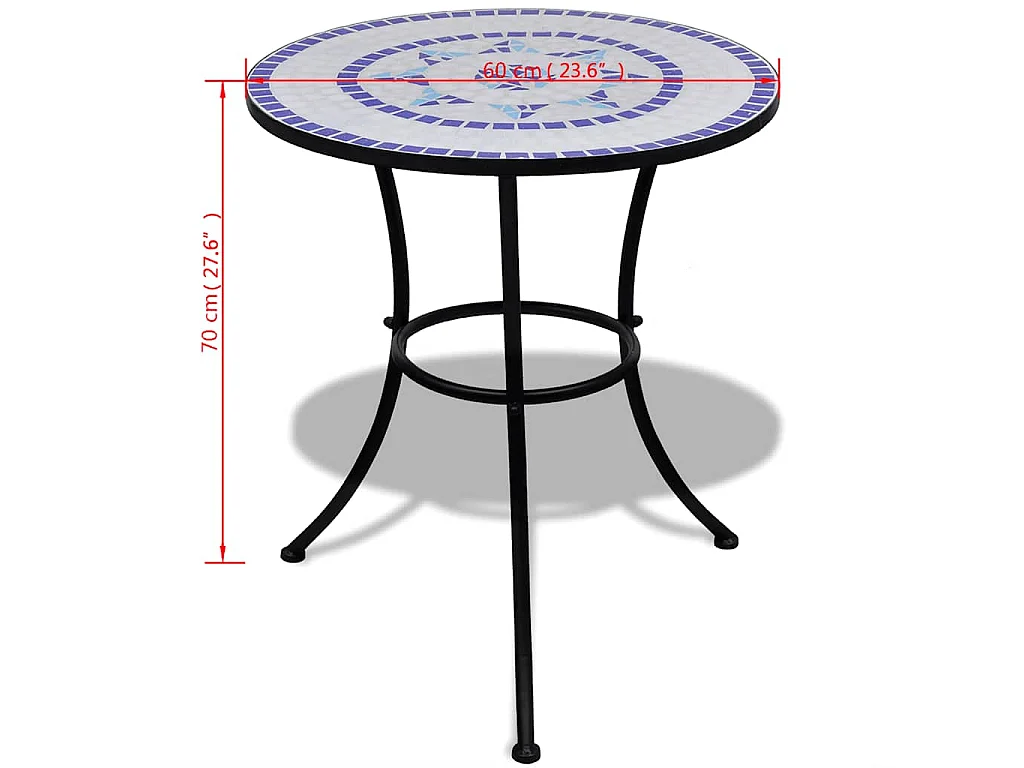 Ensemble de bistro 3 pcs Carreaux céramiques Bleu et blanc