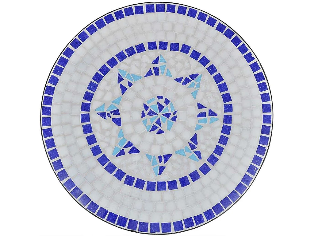 Ensemble de bistro 3 pcs Carreaux céramiques Bleu et blanc
