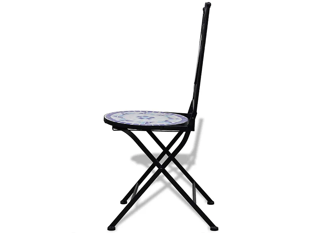 Ensemble de bistro 3 pcs Carreaux céramiques Bleu et blanc
