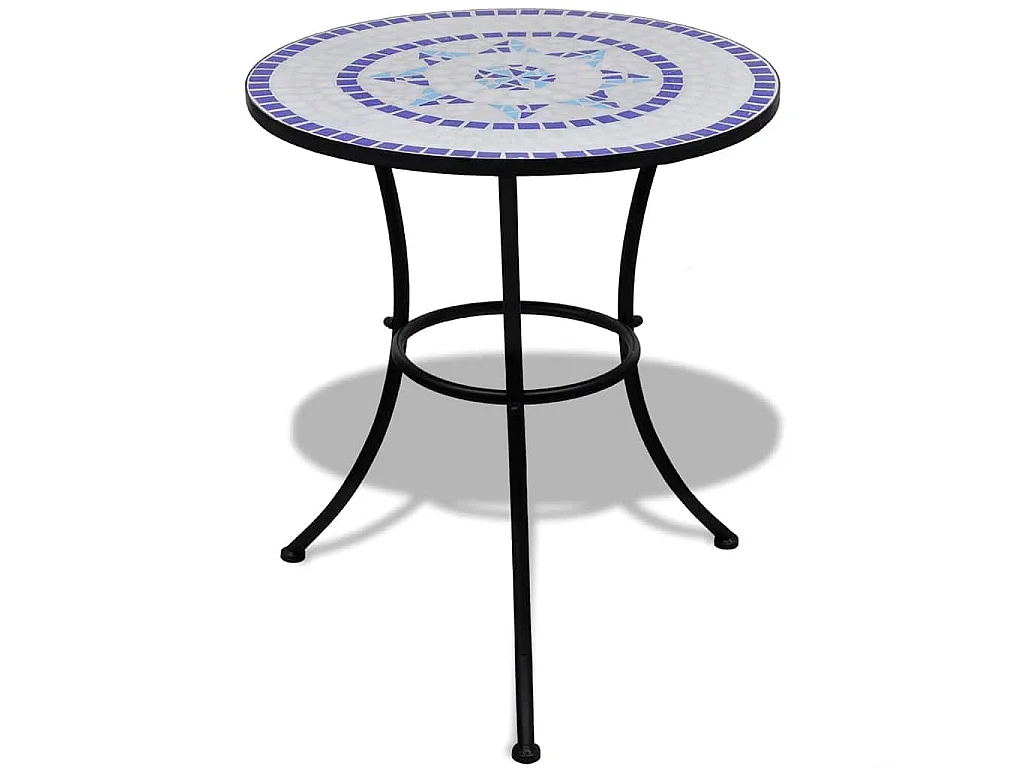 Ensemble de bistro 3 pcs Carreaux céramiques Bleu et blanc