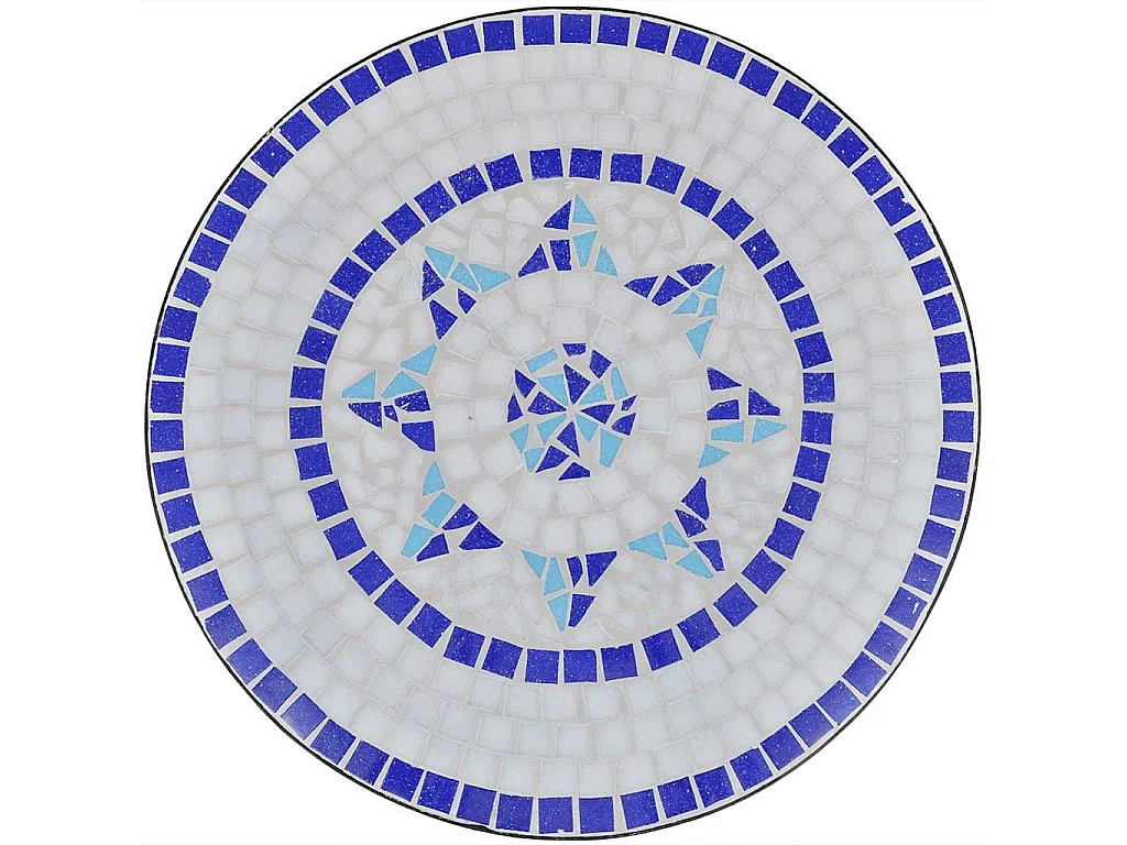 Ensemble de bistro 3 pcs Carreaux céramiques Bleu et blanc