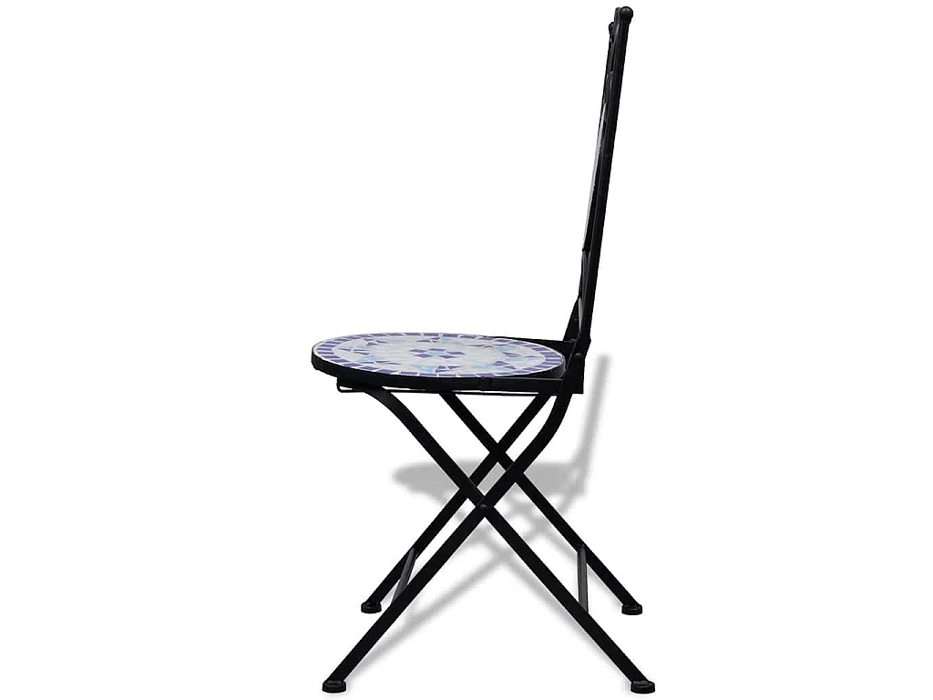 Ensemble de bistro 3 pcs Carreaux céramiques Bleu et blanc